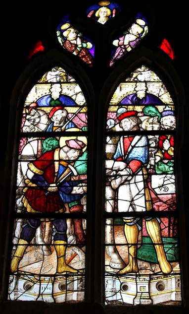 Spzet : vitrail de la chapelle Notre Dame du Crann ou Krann