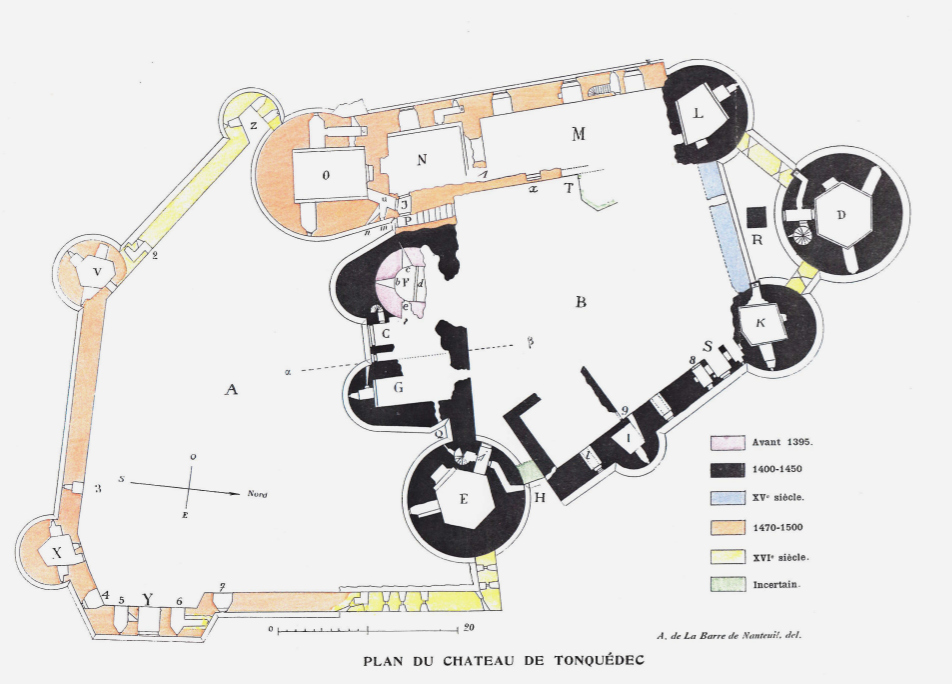 Plan du chteau de Tonqudec (Bretagne).