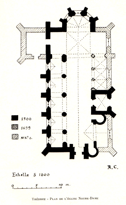 Plan de l'glise de Trdrez (Bretagne)