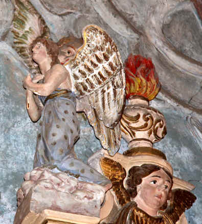Retable du matre-autel de l'glise Saint-Brandan  Trgrom, en Bretagne