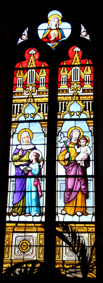 Vitrail de l'glise Saint-Brandan  Trgrom, en Bretagne