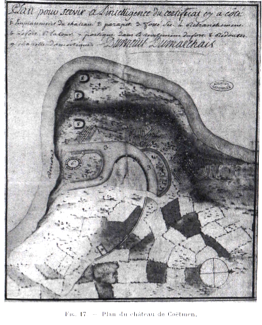 Trmven : plan du chteau de Cotmeur (Bretagne).