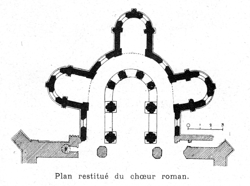 Plan du choeur roman de la cathdrale de Vannes (Bretagne).