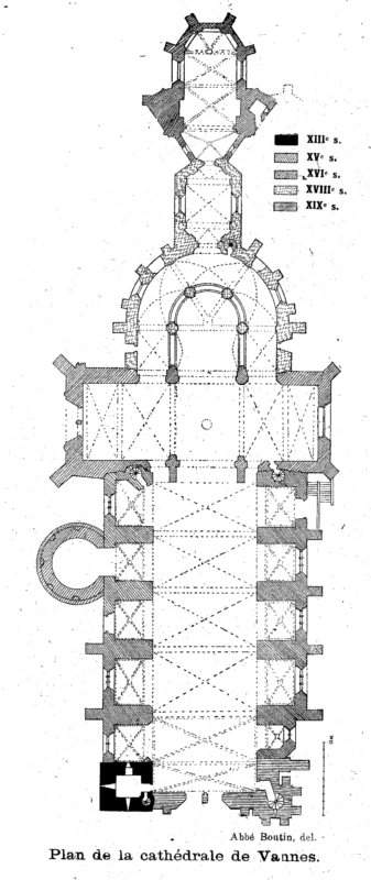 Plan de la cathdrale de Vannes (Bretagne).