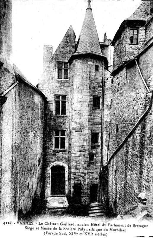 Le château (ou manoir) Gaillard à Vannes en Bretagne.