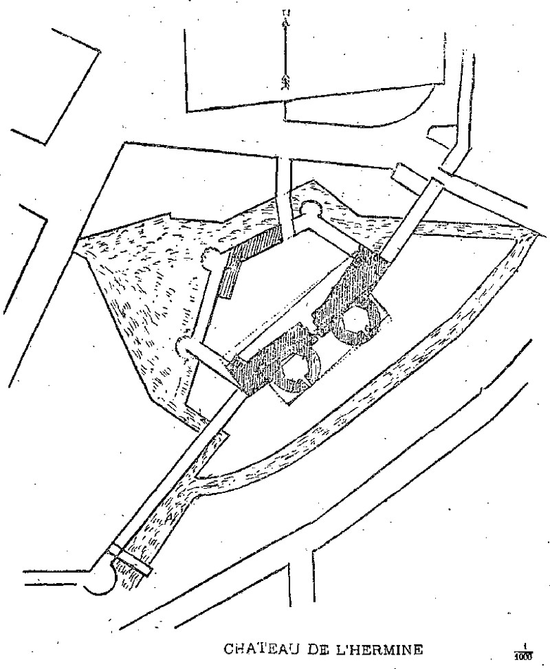 Plan du chteau de l'Hermine  Vannes (Bretagne).