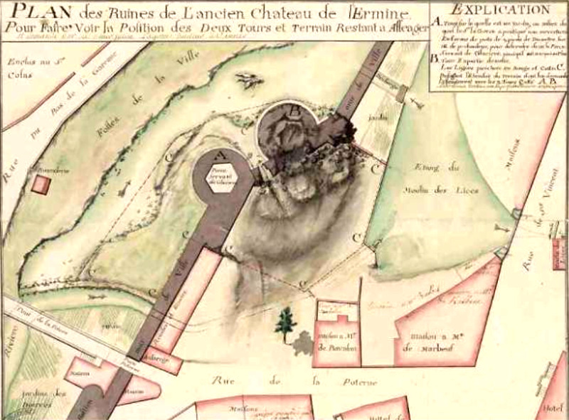 Plan du chteau de l'Hermine  Vannes (Bretagne).