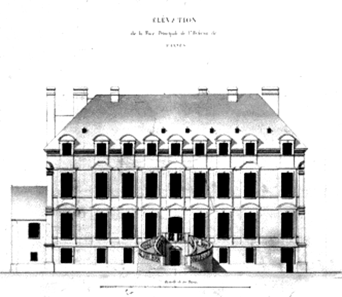 Plan du manoir piscopal de la Motte ( Vannes) au XVIIIme sicle.