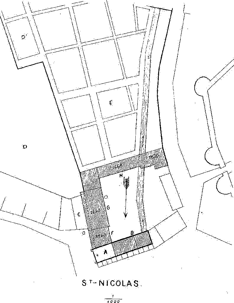 Plan de l'hpital Saint-Nicolas de Vannes (Bretagne).