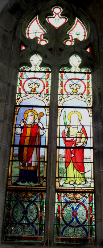 Vitrail de l'glise du Vieux-March (Bretagne).