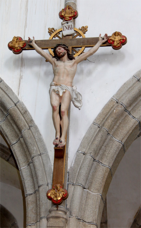 Statue de l'glise du Vieux-March (Bretagne).