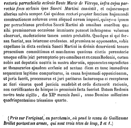 Vitr (Bretagne): les paroisses de Vitr