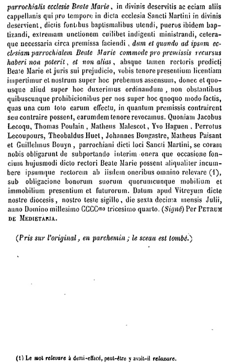 Vitr (Bretagne): les paroisses de Vitr